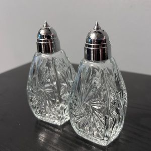 Vintage crystal salt and pepper shaker